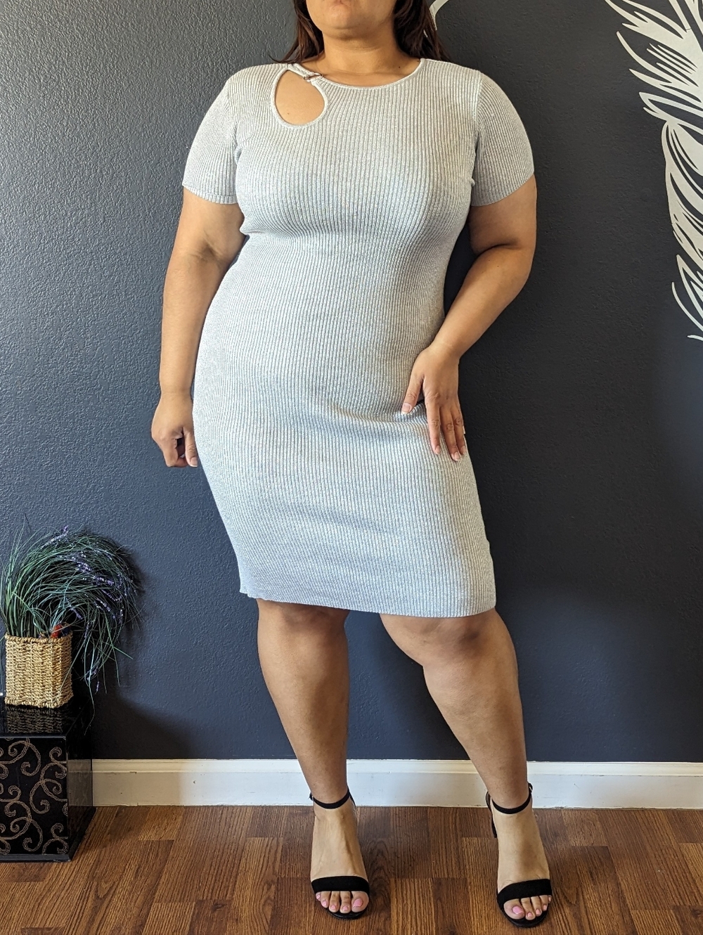 No Boundaries Silvery Bodycon Dress